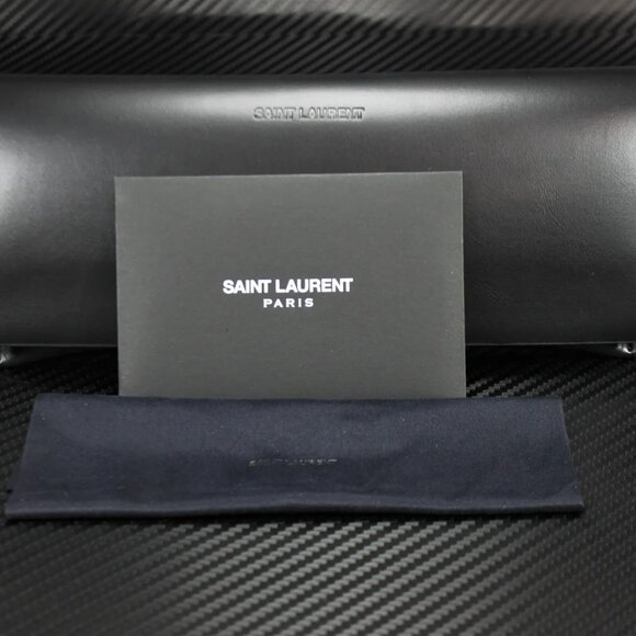 NEW Saint Laurent Black Rectangular Unisex Sunglasses - Picture 5 of 5